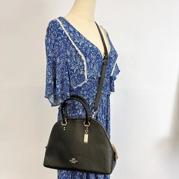 Coach 2553 Katy Satchel In Signature Canvas IM/BLACK - Picture 1 of 8